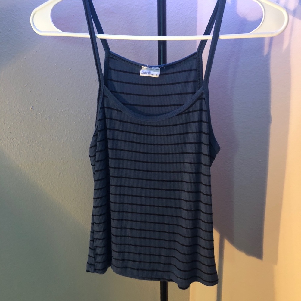 Dark blue & black stripped tank